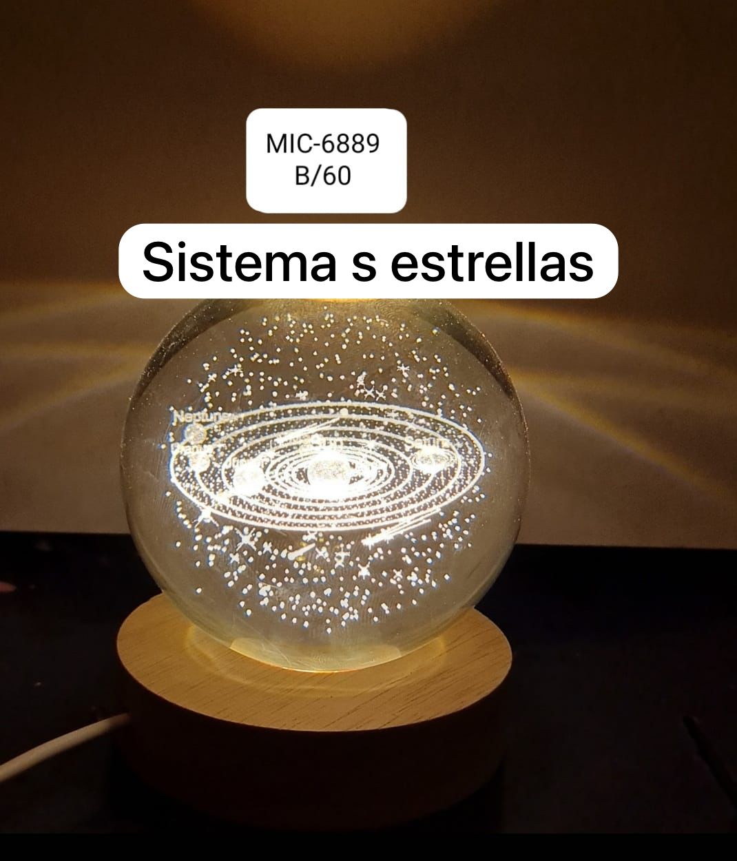 Esfera De Cristal Luz Led